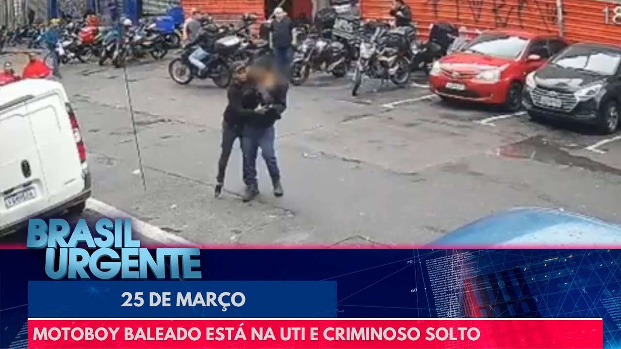 Motoboy baleado na 25 de Março está na UTI e criminoso solto | Brasil Urgente