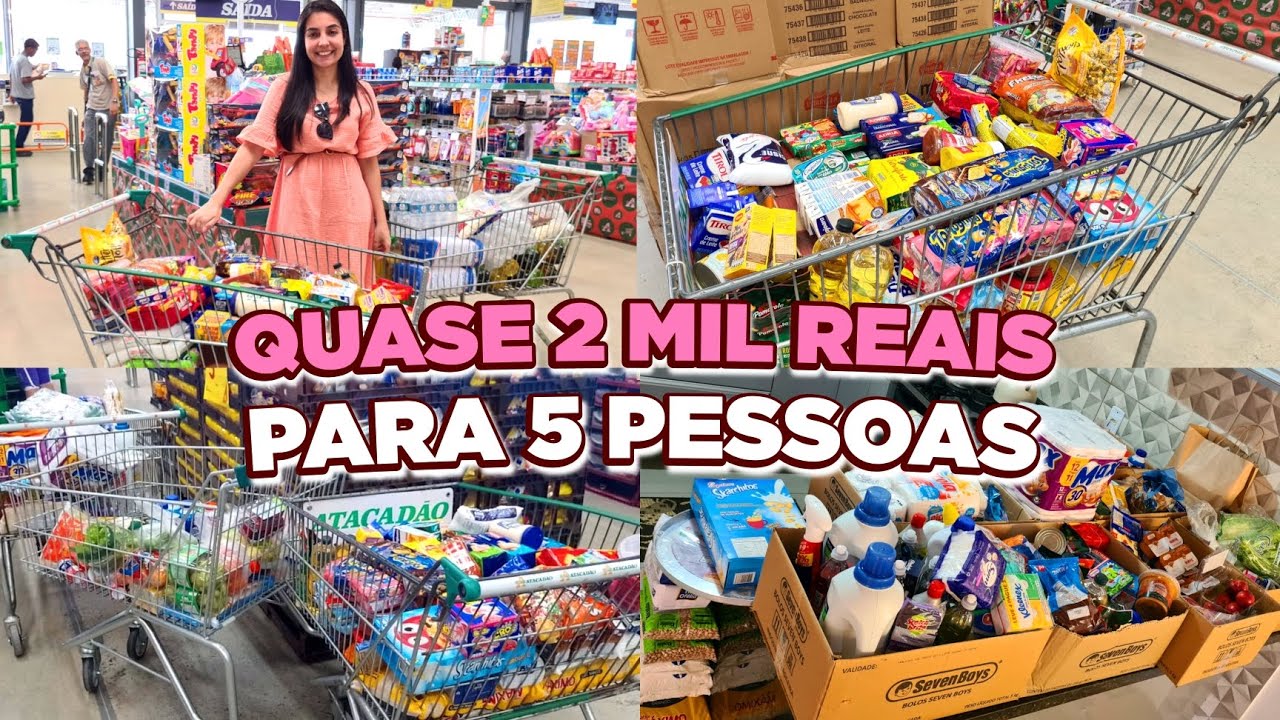 COMPRAS DO MÊS NO ATACADÃO! DEU TRÊS CARRINHOS DE TANTA COISA QUE COMPRAMOS😱