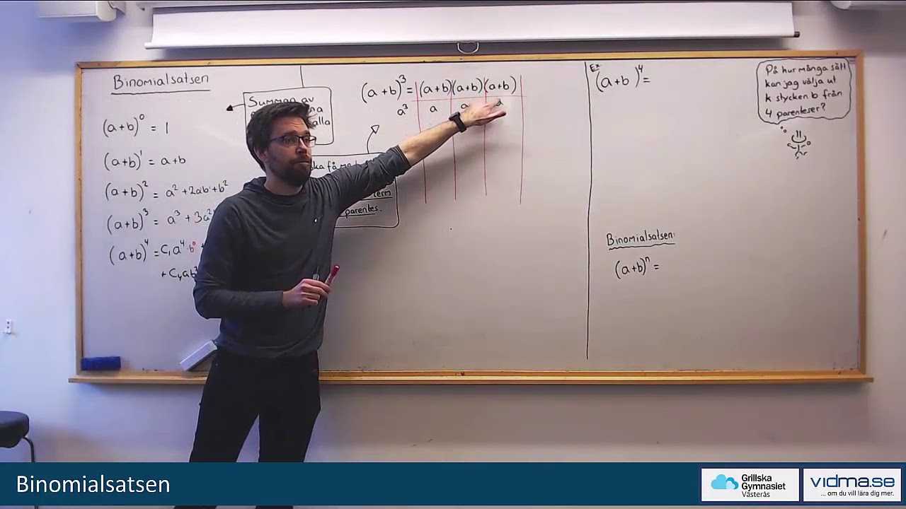 Matematik 5. BINOMIALSATSEN (samt Pascals triangel och Pascals formel)
