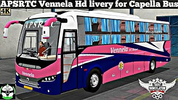 🔵 Download APSRTC Vennela Hd livery for Capella Bus for Bussid Game by Sn Garage