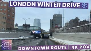 London Ontario Winter Drive 4K ❄️ | Commissioners, Wellington to Dundas St | POV