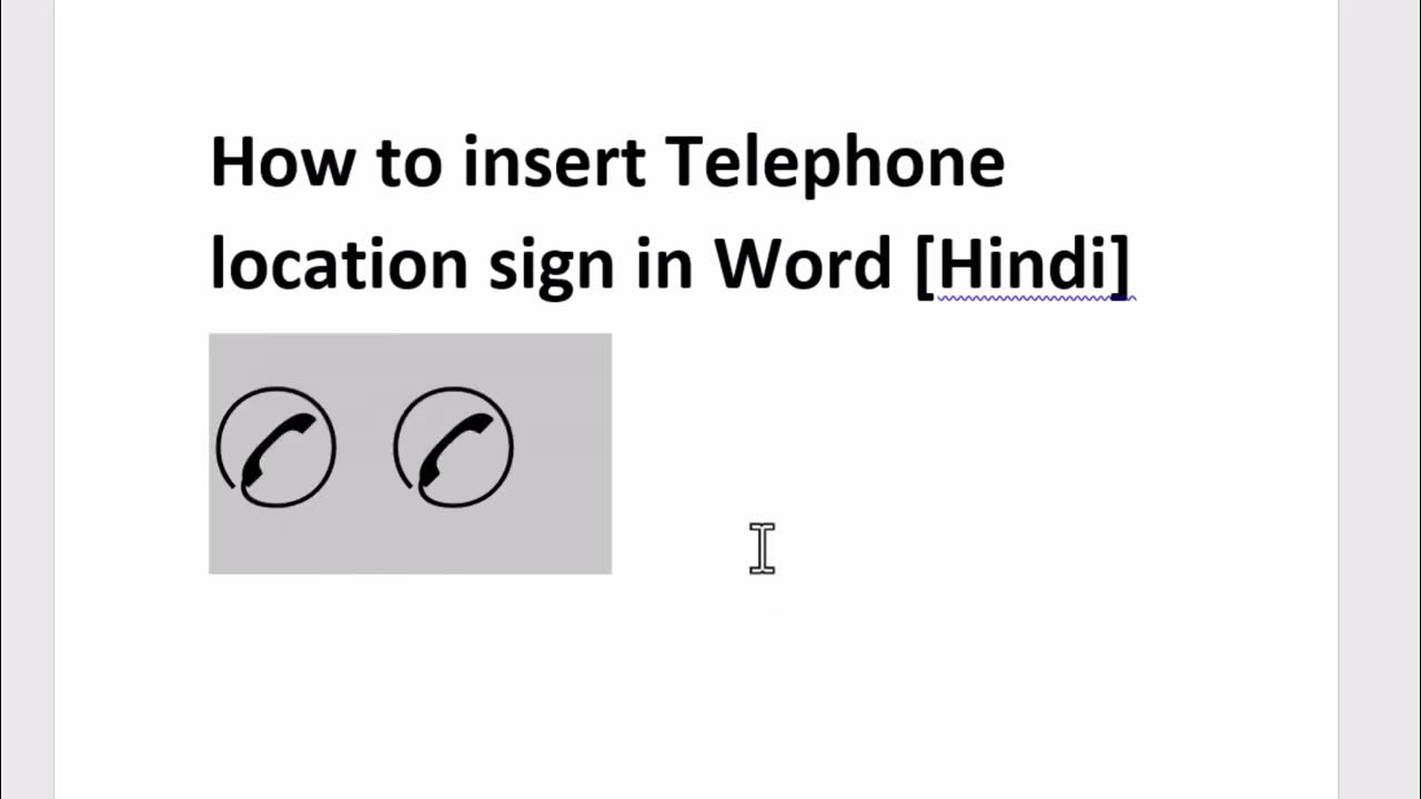 How to insert Telephone location sign in Word Hindi YouTube