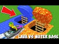 Only by JET SKI CAN YOU GET TO LAVA VS WATER BASE in Minecraft ! SECRET PASSAGE !