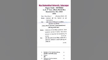 LLB (5th Sem) BNSS (Dec-2024) #msu #bnss #llb @selfstudycontent