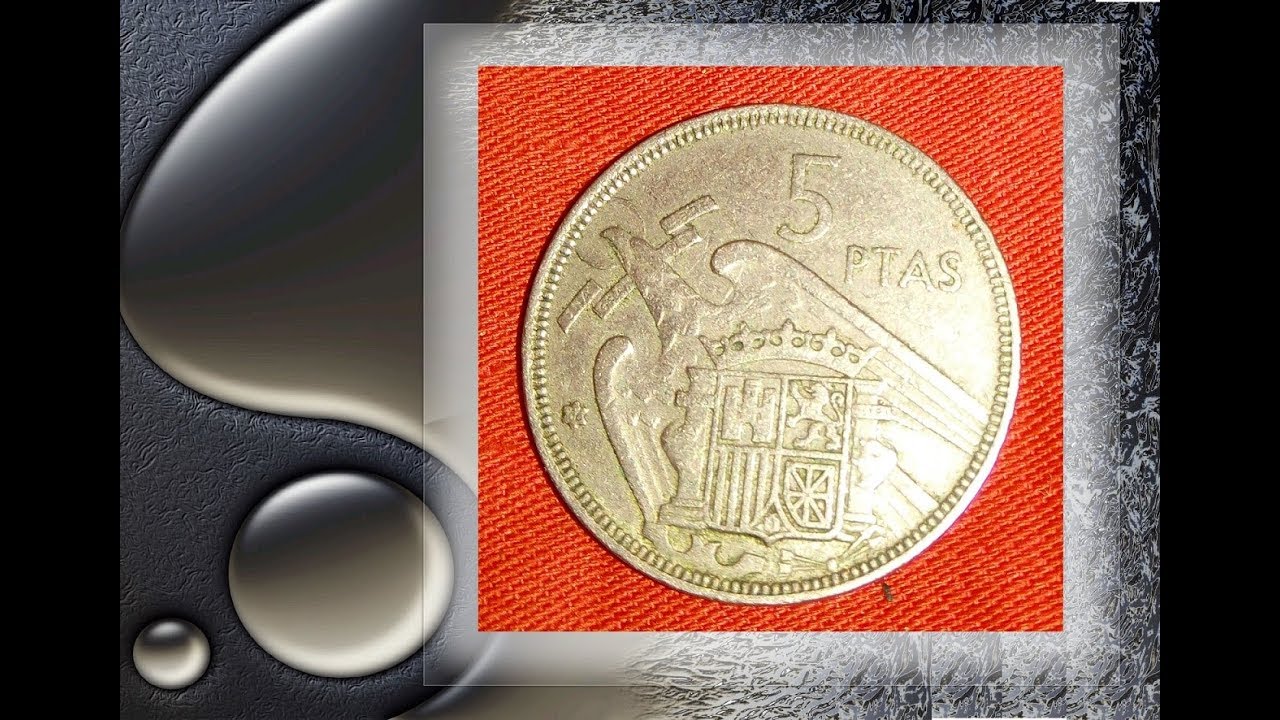 old-coin-value-5-ptas-pesetas-espana-1957-francisco-franco-caudillo-de