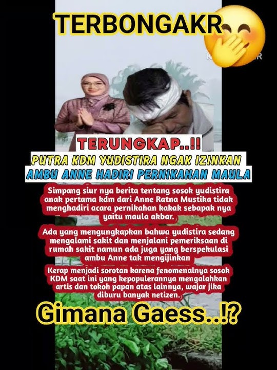 KANG DEDI MENANGIS..‼️ TERBONGKAR ANAK KDM LARANG AMBU ANNE HADIRI PERNIKAHAN MAULA AKBAR..⁉️