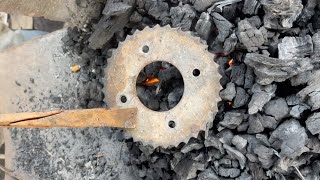 Knife Making - Forging A Beautiful Hunting Knife From Sprocket