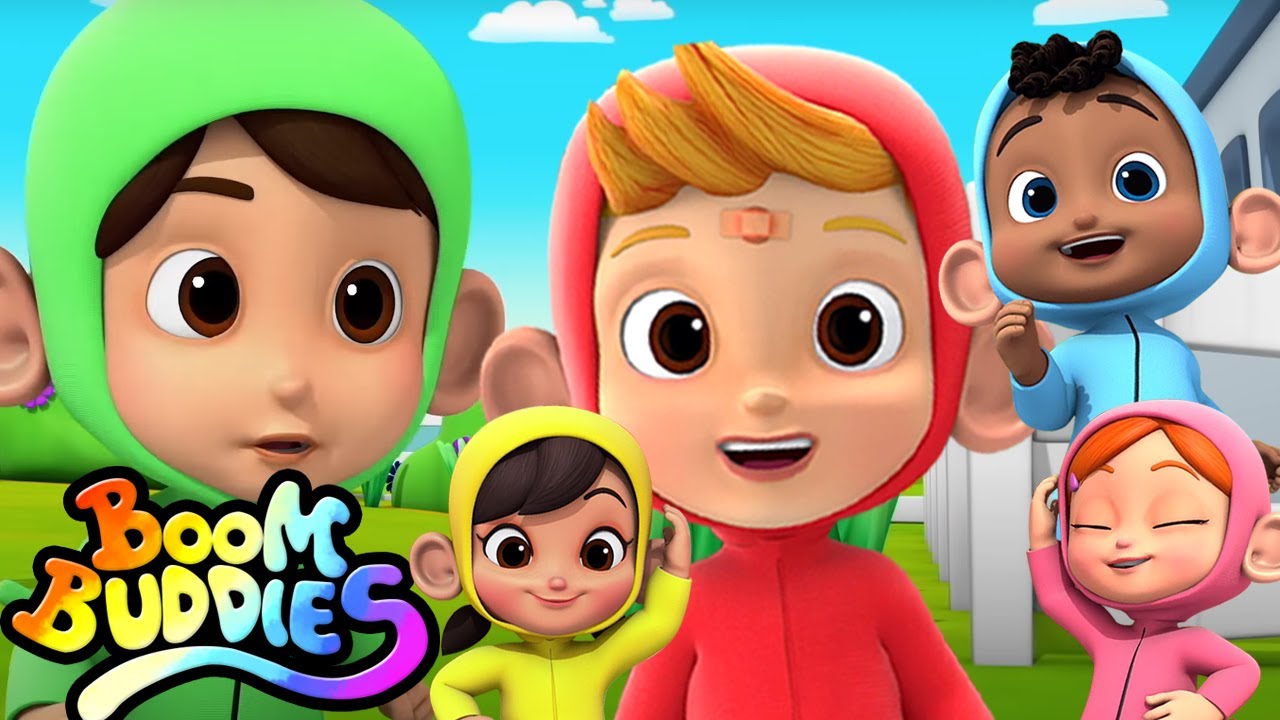 ⁣خمسة قرود صغيرة | قصائد للأطفال | Boom Buddies Arabic | فيديوهات ما قبل المدرسة | التعليم