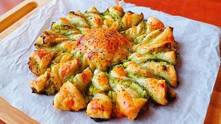 PullApart Puff Pastry Appetizer with Pesto and Ricotta