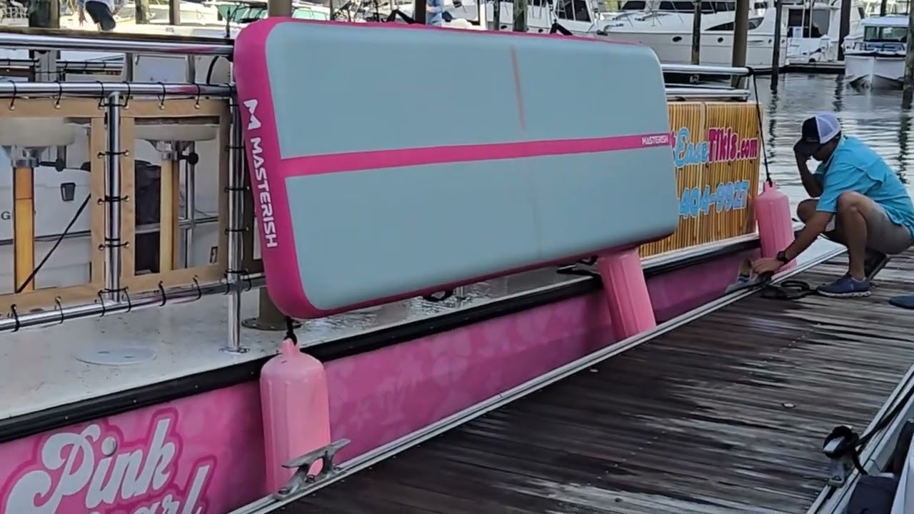 Taking the Pink Pearl Tiki Charter Boat to the Wharf Boat & Yacht Show in Orange Beach, AL