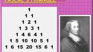 Pascal's Triangle and it's importance - binomial coefficients, powers of 2 and 11, triangular number