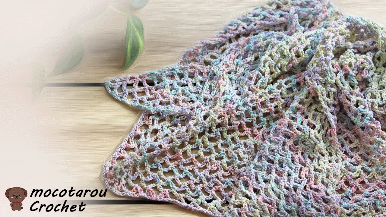 Crochet triangular shawl with 2 color mix - YouTube