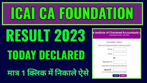 icai ca foundation result 2023 kaise dekhe, how to check icai ca foundation result 2023