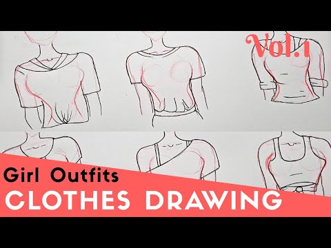 How to Draw different Styles of Girls Tops, Shirts