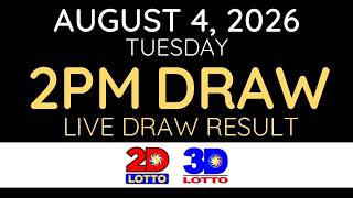 [LIVE] PCSO Lotto Result Today 2pm August 4 2026 - Ez2 Result and Swertres Result