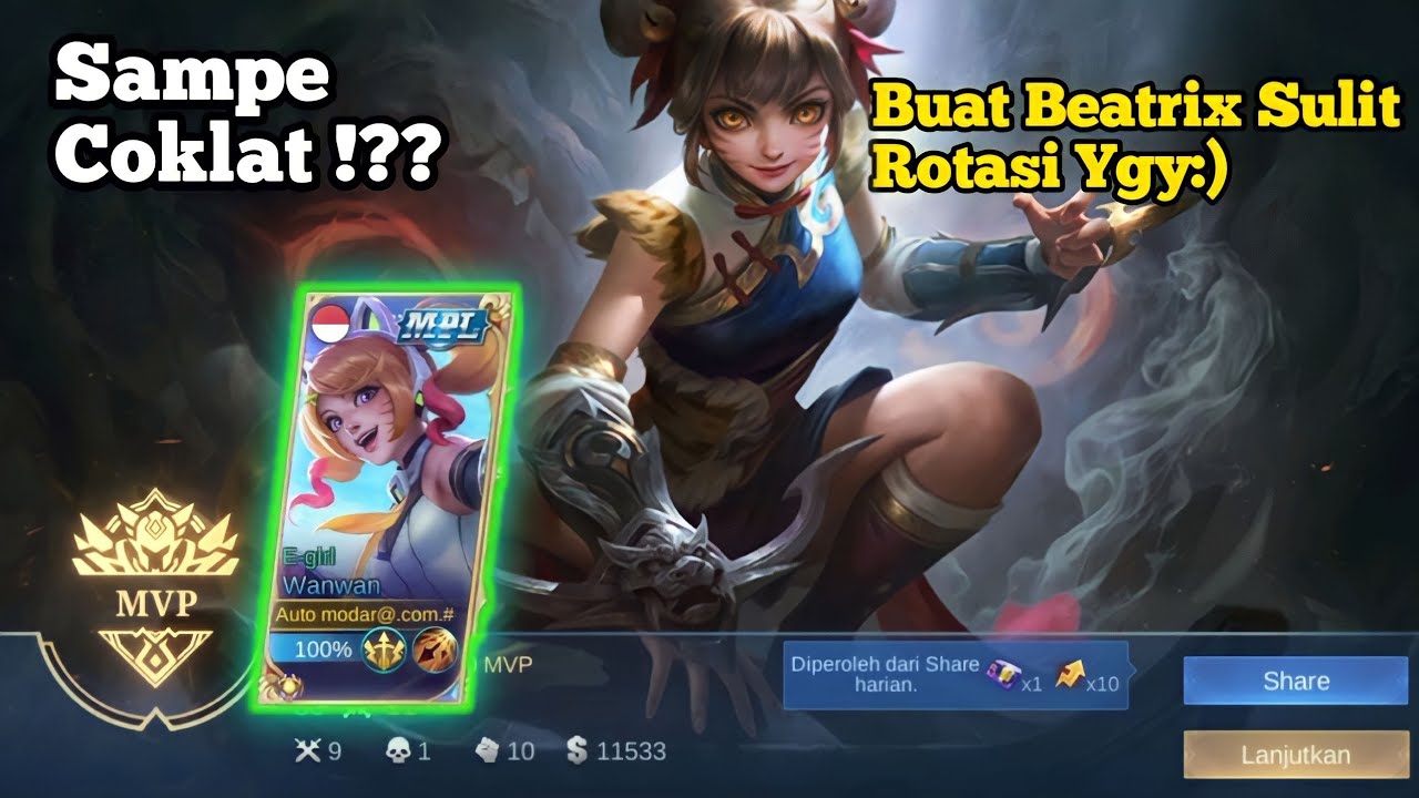 Prresing Beatrix Pake Wanwan 😈Sampe Sulit Rotasi Ygy :) - Mobile Legends Bang Bang