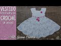 Vestido Emanuelly Infantil de Crochê (4 anos) Professora Giane Crochê