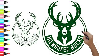 HOW TO DRAW MILWAUKEE BUCKS LOGO! EASY STEP BY STEP
