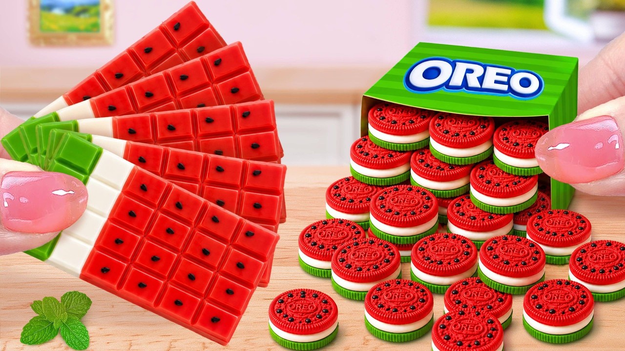 🌟 Fantastic Watermelon KITKAT Cake 🍉 Sweet Miniature OREO Dessert Recipe | Mina Sweet Baking