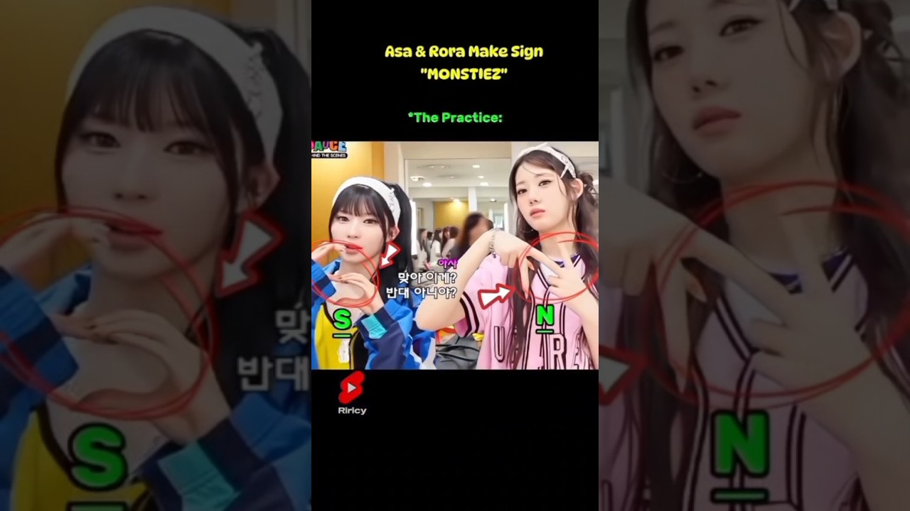 Asa and Rora practice making the MONSTIEZ sign. 🤩 