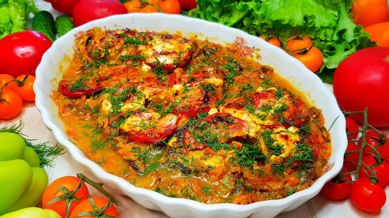 Вкусная рыба на ужин – нежные и сочные стейки зубатки с овощами в соевом соусе, запеченные в духовке