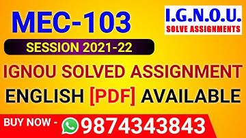 MEC-103 Solved Assignment 2021-22 in English, MEC 103 Solved Assignment 2022, MEC-103 Assignment