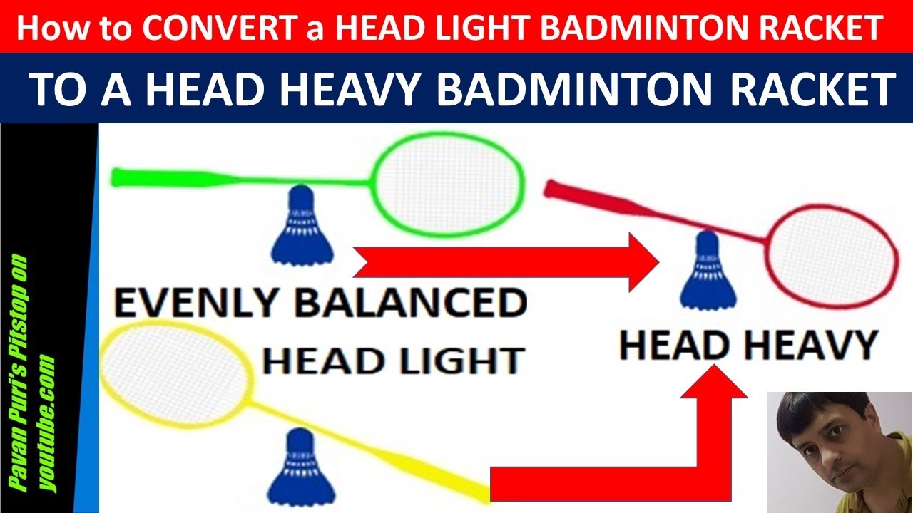 Convert a Head Light Badminton Racket to Head Heavy Badminton Racket/Even  Balance to Head Heavy