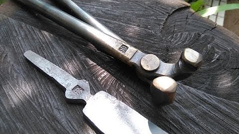 Blacksmithing - some advice for beginners, guillotine tool & tong demo., two new touch marks