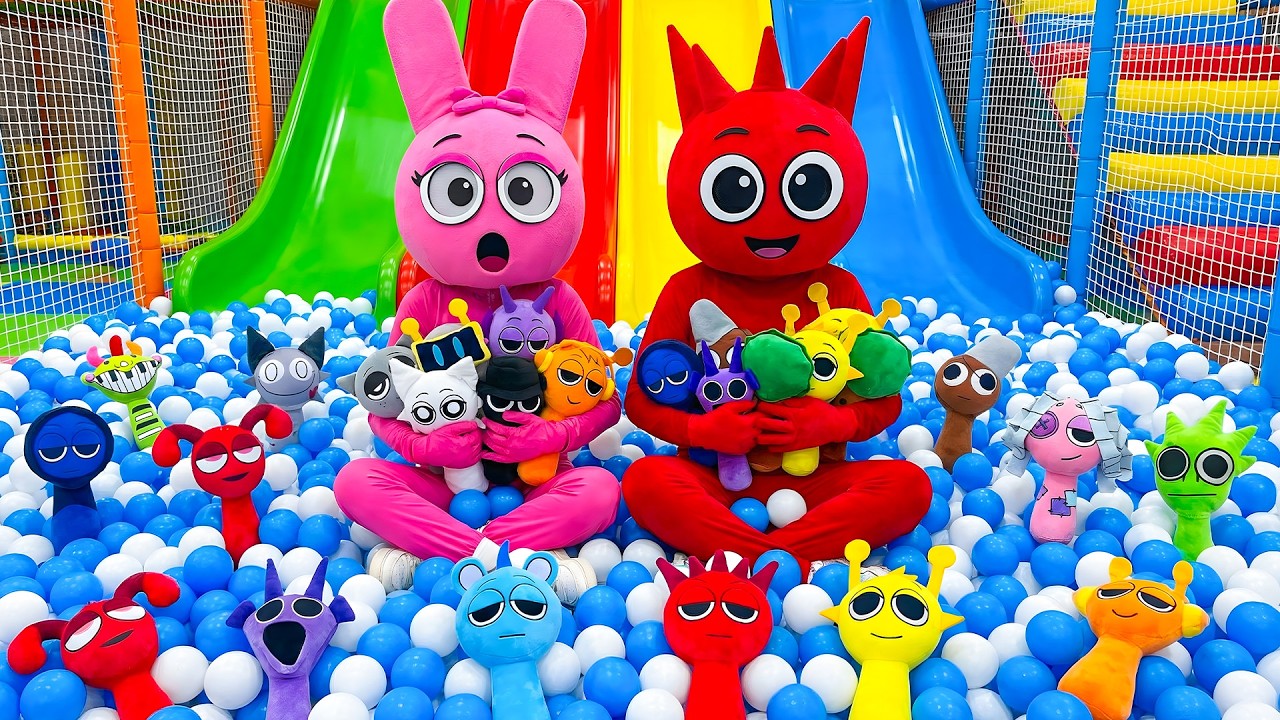 Спрунки прячется в бассейне с шариками?! Пинки и Рэдди это выясняют!