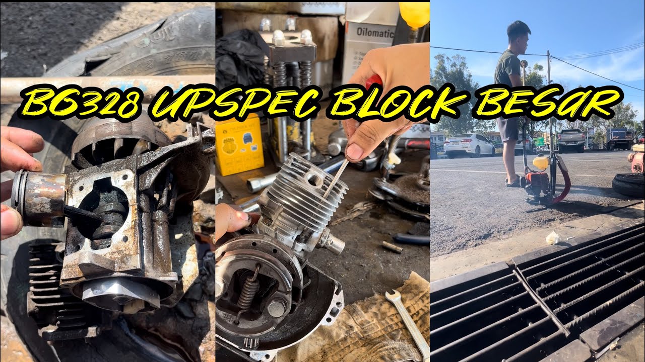 🛠️Mesin Rumput Bg328 Upgrade Block Besar 37mm Bagi Power Sikit Sedap Sikit 😁