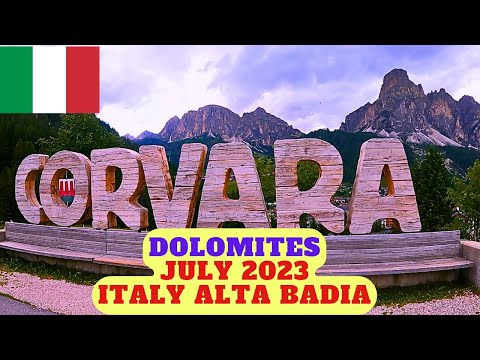 【HD】Walking tour in Corvara in Badia and up the Campolongo pass - Dolomites - italy 🇮🇹