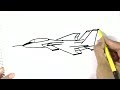 How to draw a Fighter Jet, aeroplane - in easy steps for  beginners