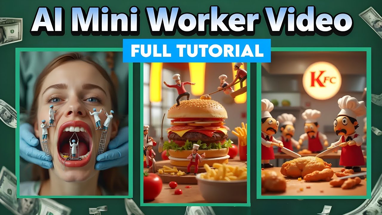 How to Create Viral Mini Workers AI Videos| Full Course💫 Create Miniature Food Workers Video with AI