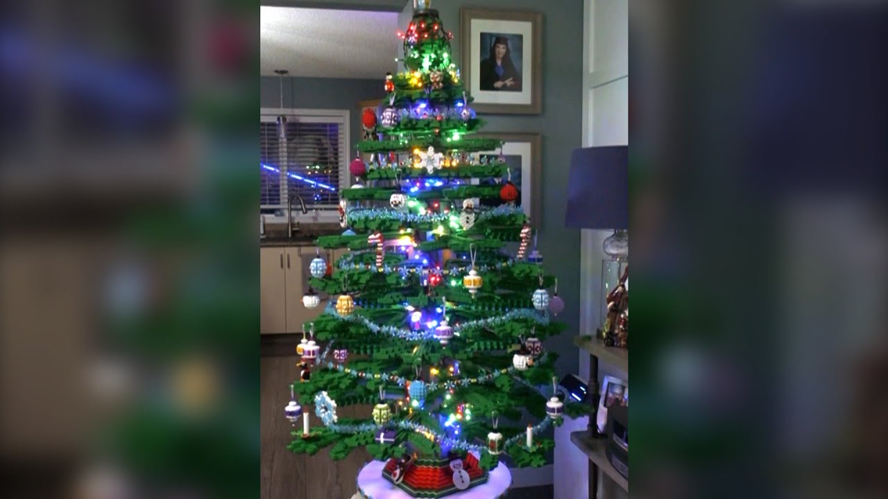 Edmonton man spends a year building life-size Lego Christmas tree 