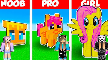 Minecraft Battle: ME LITTLE PONY HOUSE CHALLENGE - NOOB vs PRO vs HACKER /Animation