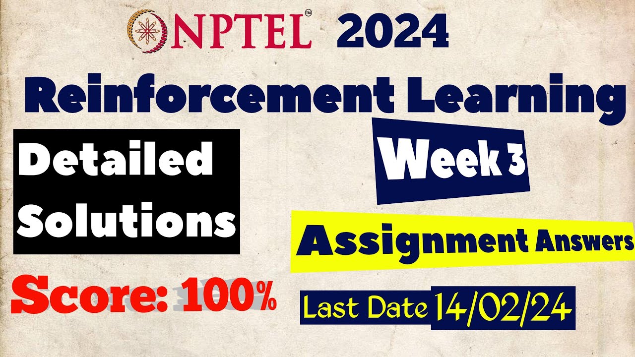 nptel reinforcement learning assignment answers