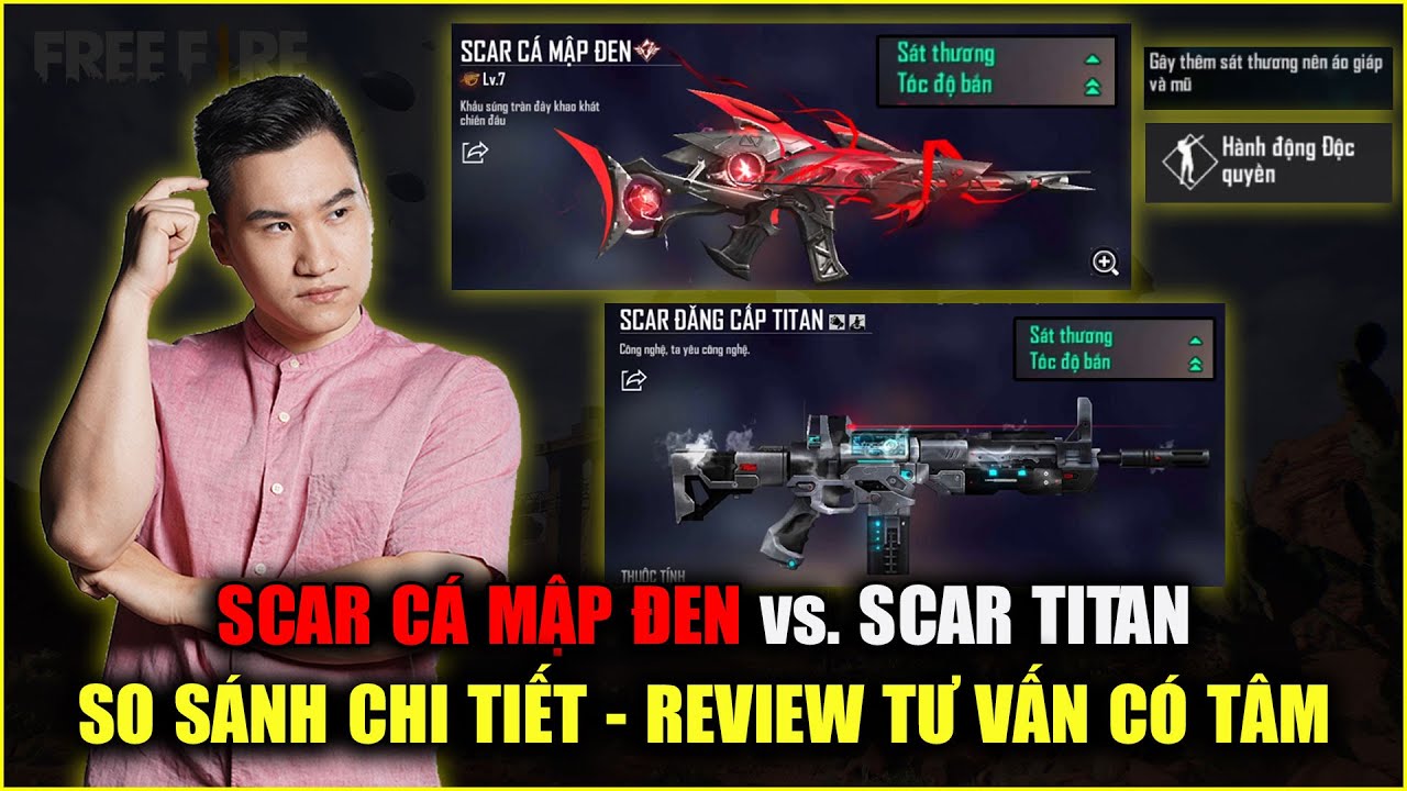 Free Fire | So Sánh SCAR CÁ MẬP ĐEN Và SCAR TITAN: Có Titan Rồi Có Nên Mua Cá Mập? | Rikaki Gaming | Tóm tắt các nội dung liên quan đến scar titan free fire đầy đủ nhất