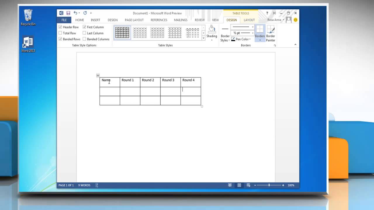 How To Make A Quad Chart In Word