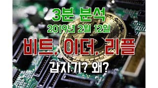 3분 비트코인, 이더리움, 리플 시세분석 (20190212)