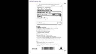 PEARSON EDEXCEL AS PHYSICS PAPER 1 2023 (8PH0/01: Core Physics I) PEARSON EDEXCEL AS PHYSICS PAPER 1 2023 (8PH0/01: Core Physics I)