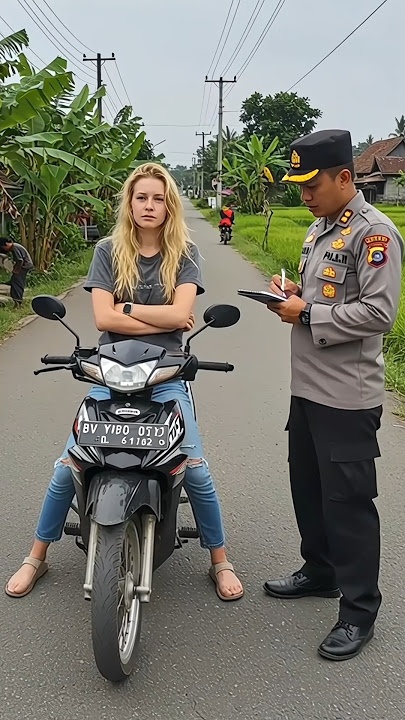 Russian Foreigner Gets Ticket from Indonesian Police‼️#shortai #fictionalstory