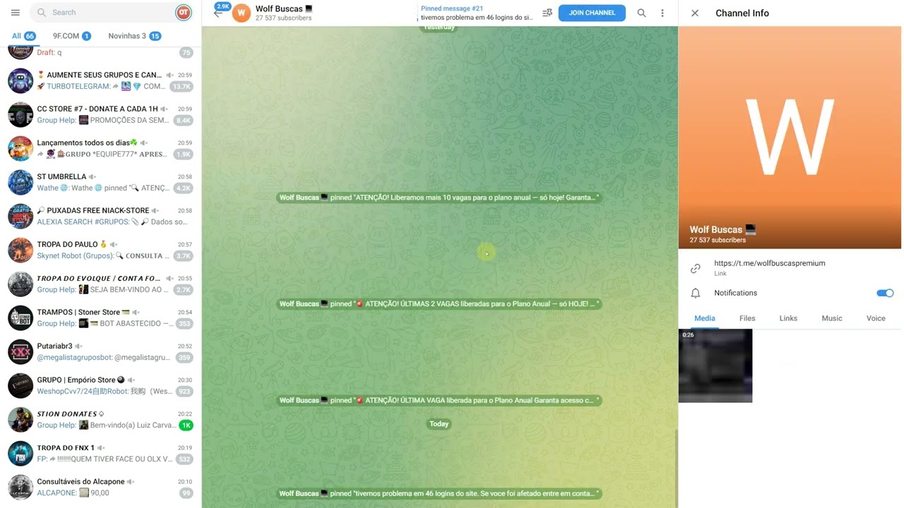 ✔️ PAINEL DE PUXADA FREE TELEGRAM 2025 disponivel By john wiick  💻