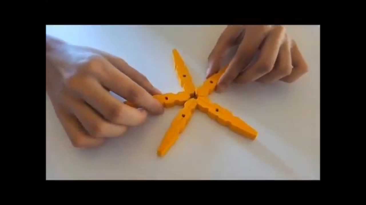 Universal Decorar Bigote Como hacer una estrella de mar con pinzas de madera - YouTube