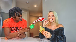 I GAVE MY GIRLFRIEND AN EDIBLE WITHOUT HER KNOWING TO SEE HER REACTION!! **HILARIOUS**