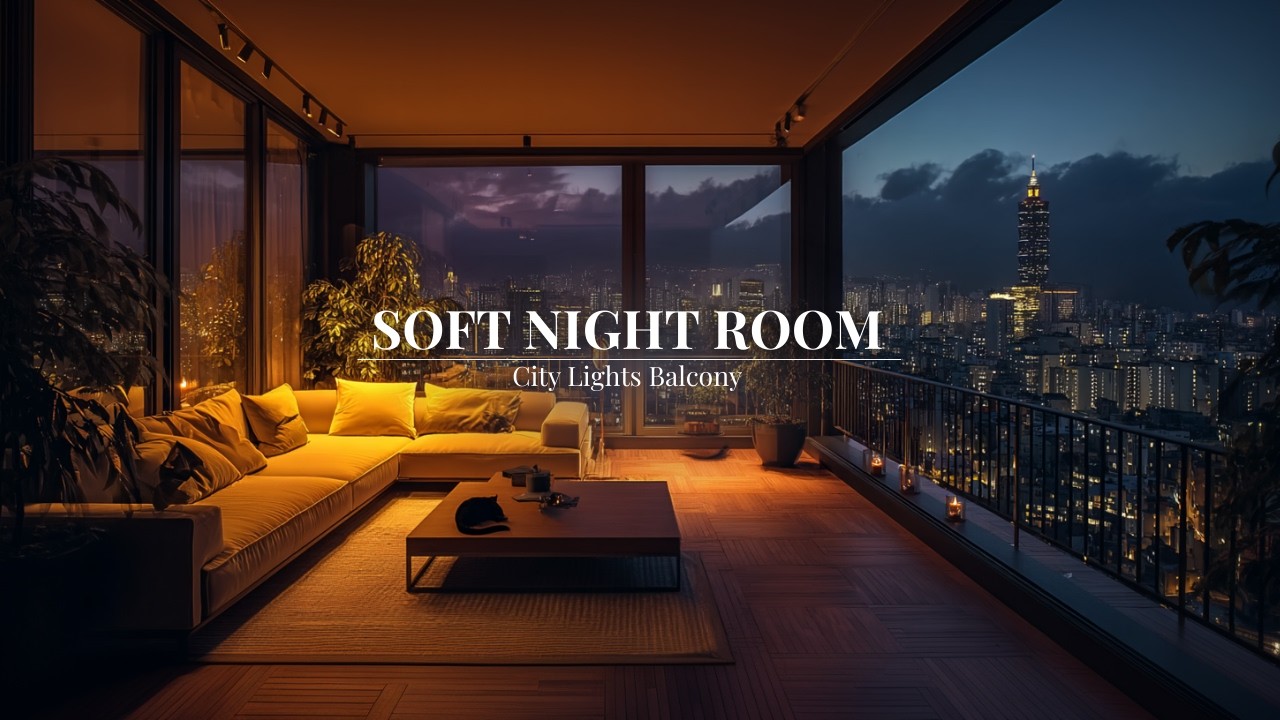 Warm Balcony Ambience & Gentle Music | Deep Sleep & Relaxing Night | Soft Night Room
