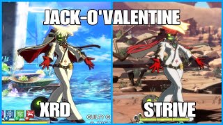 Quick Comparison - Jack-O' Valentine - Xrd vs Strive - Guilty Gear
