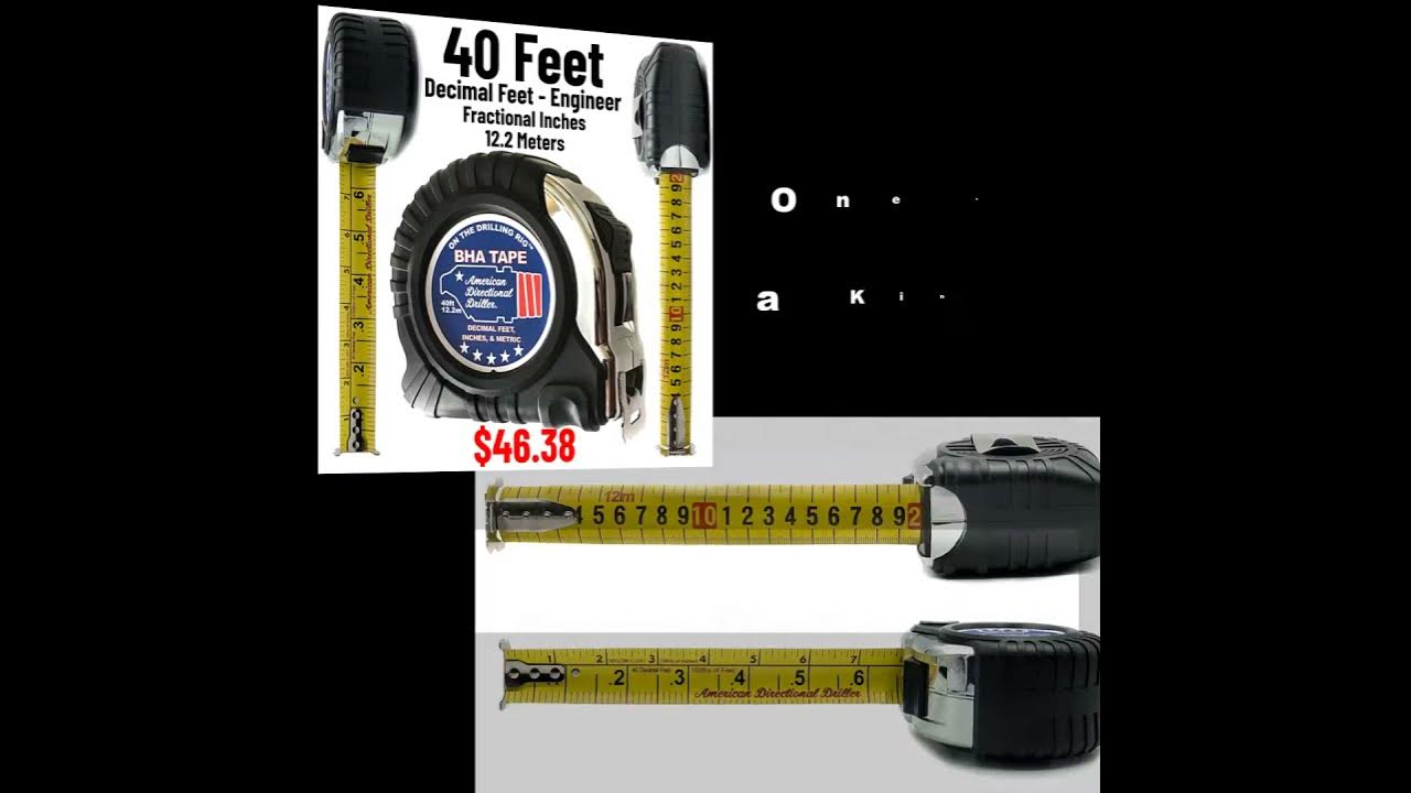 40 Foot BHA Tape Measure, Engineer Scale, Imperial, 12.2 m of Metric