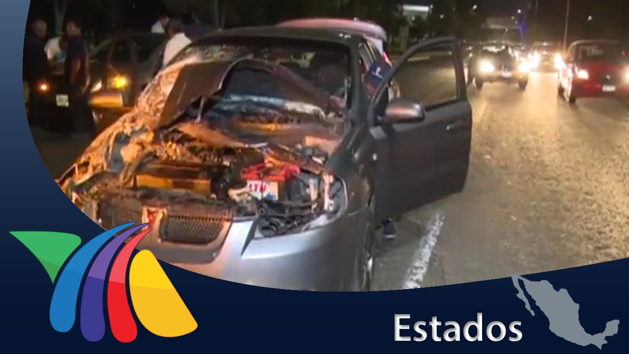 Auto  y camión chocan en avenida central | Estados