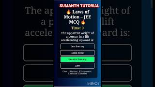 JEE Physics Speed Challenge ⏱️ | Laws of Motion MCQ | Class 11