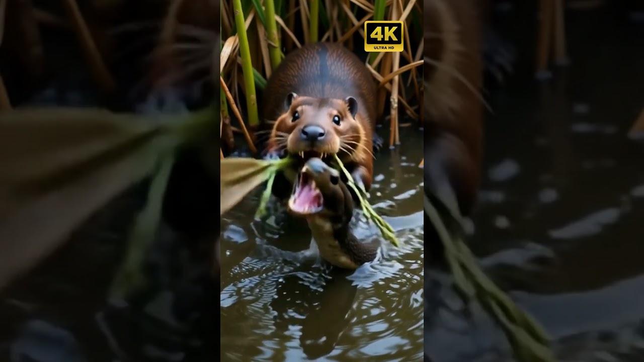 Muskrat vs Cottonmouth: Vicious Battle in Louisiana Marsh! 